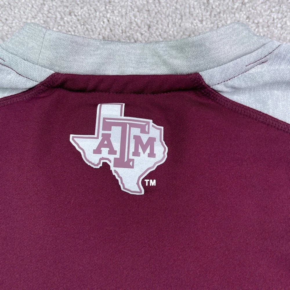 Texas A&M Aggies Sweatshirt Mens Large Maroon Gray Raglan‎ Adidas ClimaWarm